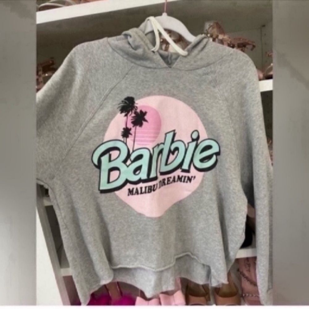 Barbie Women's Grey and Pink Jumper
